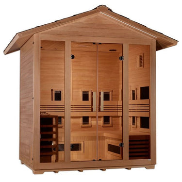 Golden Designs "Gargellen" 5 Person Hybrid Outdoor Sauna Canadian Hemlock